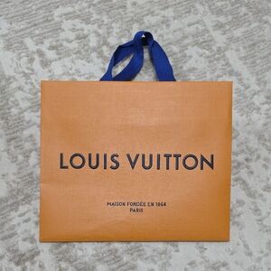 Louis Vuitton Orange Bag with Blue Handles